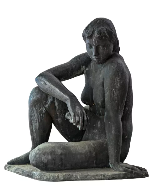 Walter Huser — Femme nue assise,