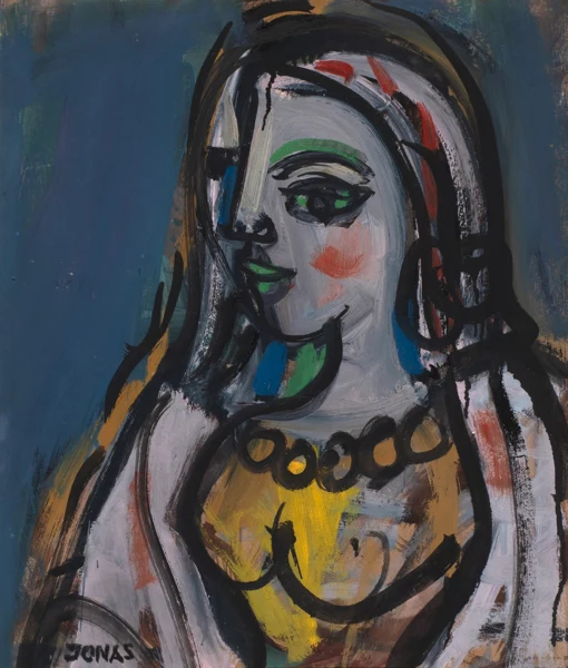 Walter Jonas — Frauenporträt mit Halskette, 1954