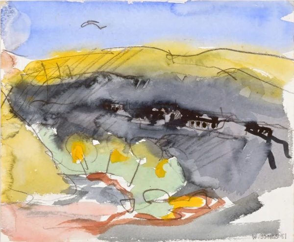 Walter Jonas — 2 Werke: Landschaft, 1951; Hauptbahnhof Zürich, 1951