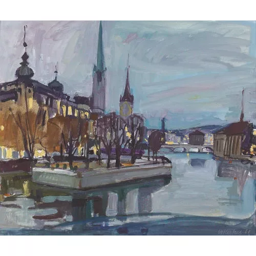 Walter Kerker — "Zürich am Abend".