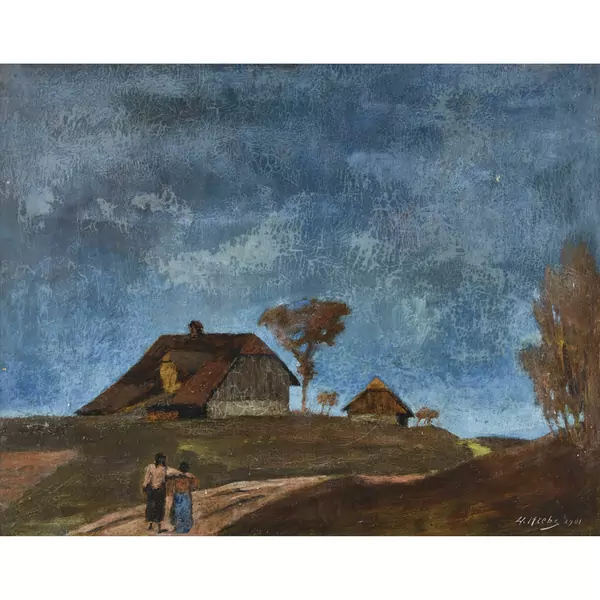 Landschaft mit Bauernhäusern
