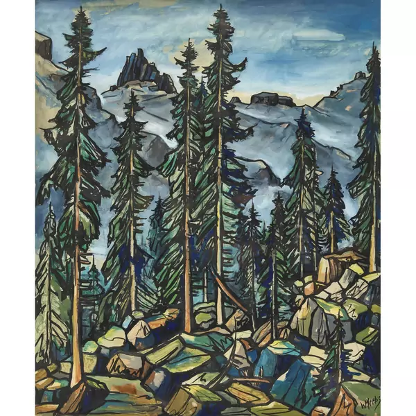 Berglandschaft mit Bäumen
