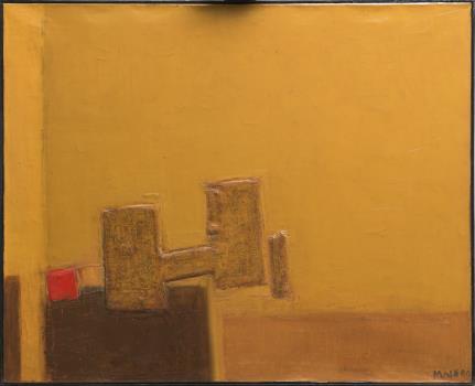 Walter Mafli (-1915), "Abstraction sur fond jaune".