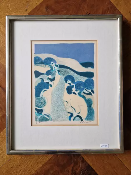 Walter MAFLI (1915-2017), Lithographie bleue — DognyAuction