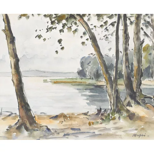 Walter Mafli — Herbstliche Uferpartie.