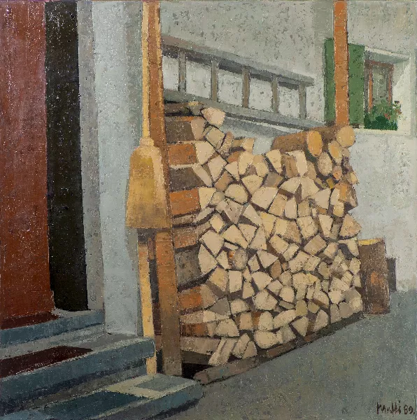Walter Mafli — "Tas de bois devant la ferme"