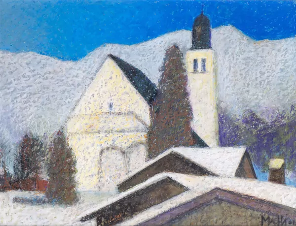Walter Mafli — "Eglise enneigée en montagne"