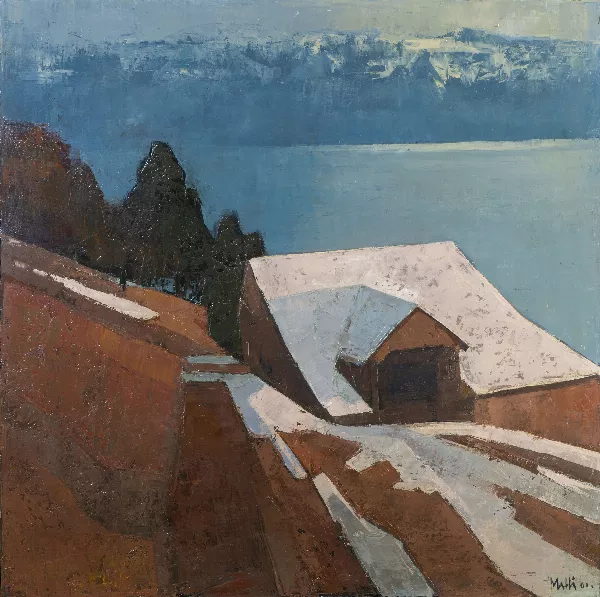 Walter Mafli — "Maison enneigée à Grandvaux"