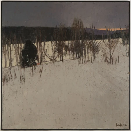 Paysage hivernal au couchant