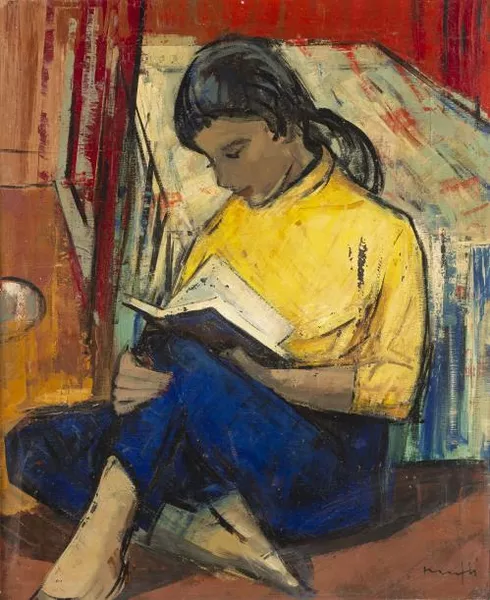 Walter Mafli (1915-2017), "Jeune fille à la blouse jaune". — DognyAuction
