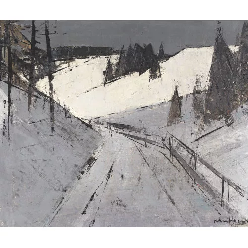 Walter Mafli — Winterliche Landschaft mit Landstrasse.