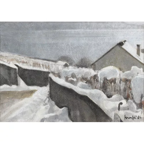Walter Mafli — "Lavaux sous la neige".