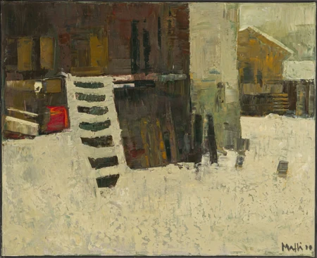 Façade sous la neige