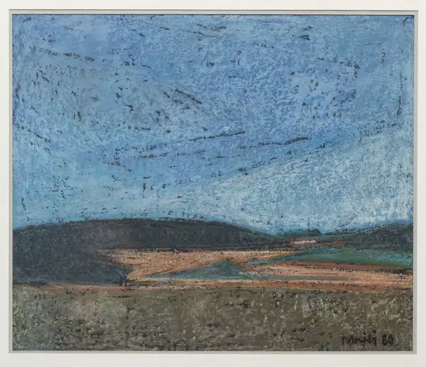 Walter MAFLI (1915-2017), 'Paysage au coucher du soleil', pastel gras signé et daté 1980 — DognyAuction