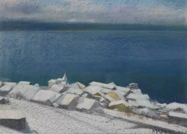 Walter Mafli — Walter MAFLI (1915-2017) " Lutry sous la neige", 1997