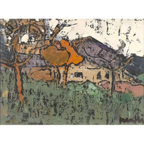 Walter Mafli — Bauernhaus im Herbst.