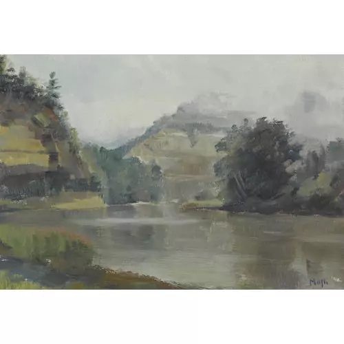 "Nebel an der Sarine bei Fribourg"