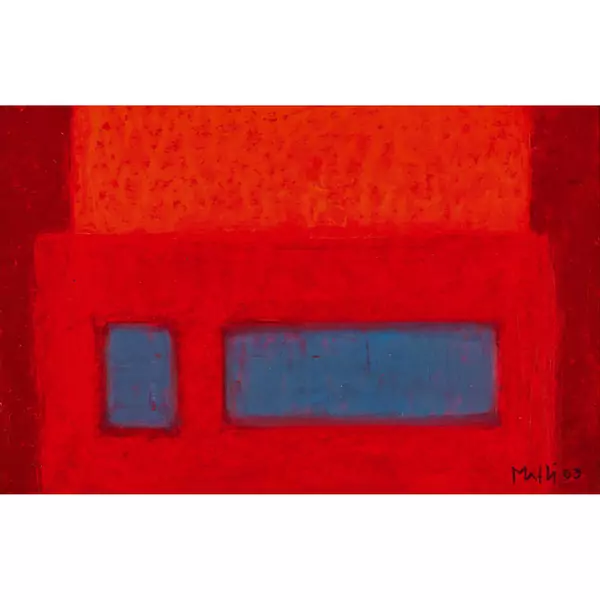 "Composition sur fond rouge"