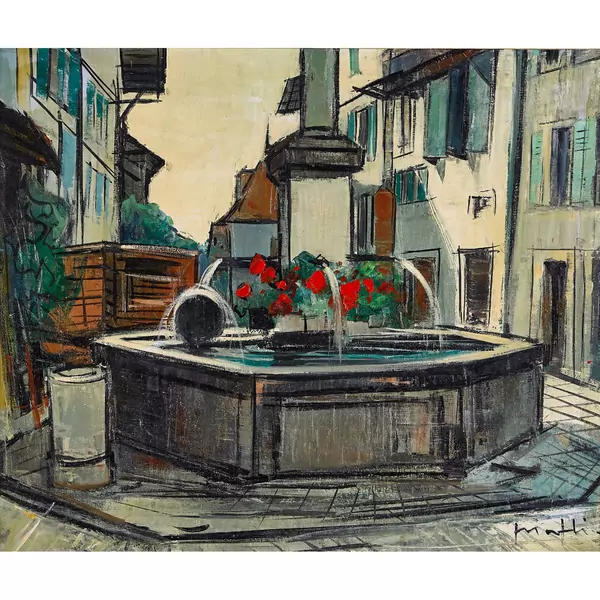 Brunnen des Place du Millénaire in Auvernier