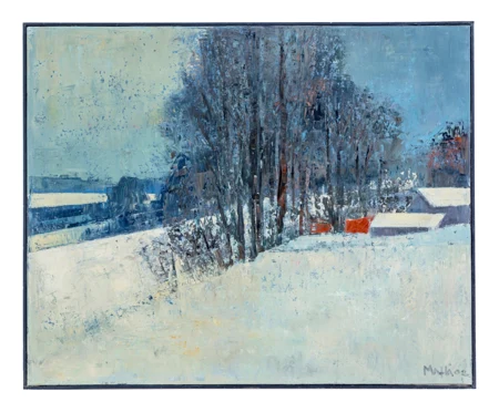 Paysage de campagne sous la neige