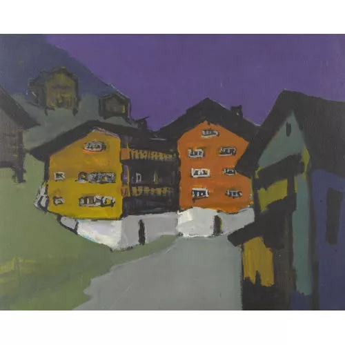 Walter Nussbaum — "Dorfpartie im Lötschental".