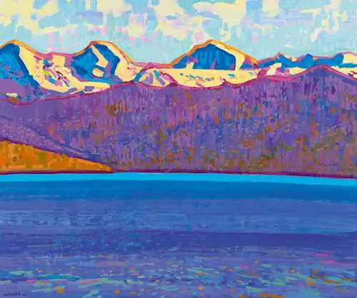 WALTER ROPÉLÉ — Thunersee mit Jungfrau, Mönch, Eiger (Lake Thun with the Jungfrau, Mönch, Eiger). 2010. — Koller Auktionen