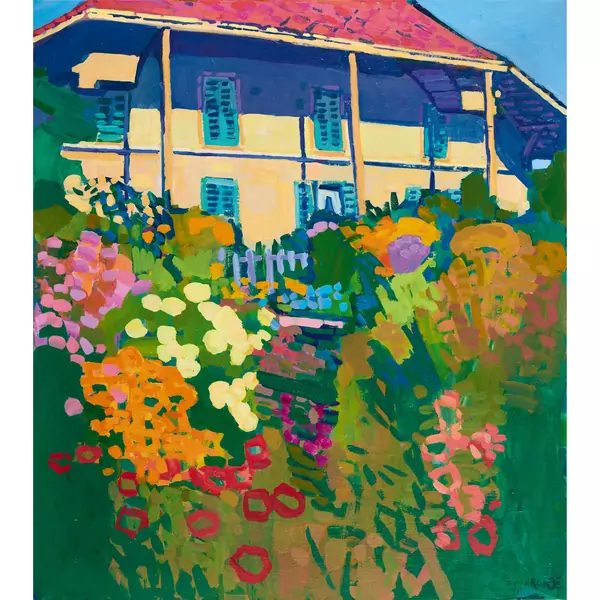 "Sommer auf dem Lande (Berner Bauernhaus mit Garten)"