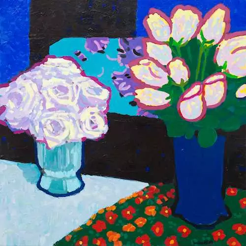 WALTER ROPÉLÉ — Roses and tulips. 2003. — Koller Auktionen
