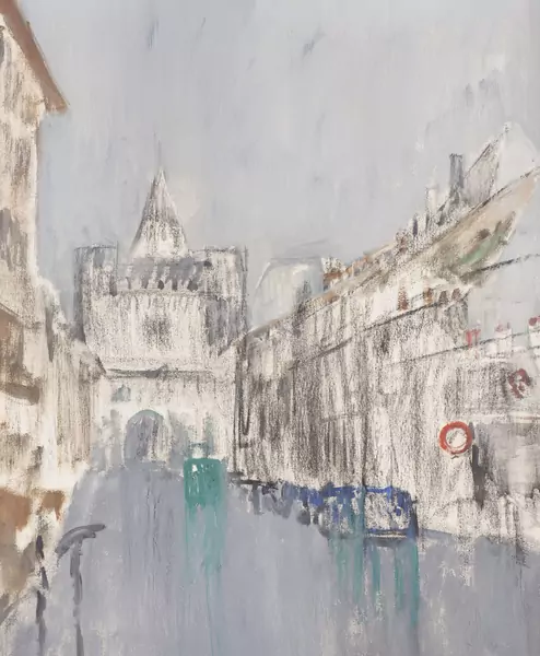 Walter SCHNEIDER (1903-1968), "Porte de la ville de Bâle", Huile sut toile — DognyAuction