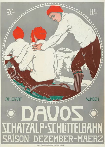 Walther Koch — Davos Schatzalp-Schlittelbahn, 1911