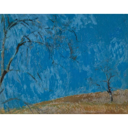 Herbstlandschaft unter blauem Himmel