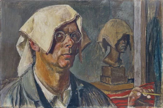 Werner Miller — Selbstbildnis im Atelier, 1936