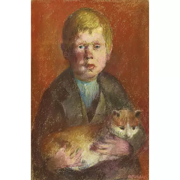 "Knabe mit Katze"