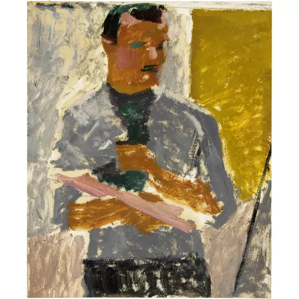 Werner Neuhaus — Selbstportrait mit Palette — Galerie Kornfeld