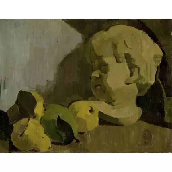 Werner Neuhaus — Stillleben mit Puttenkopf und Quitten — Galerie Kornfeld