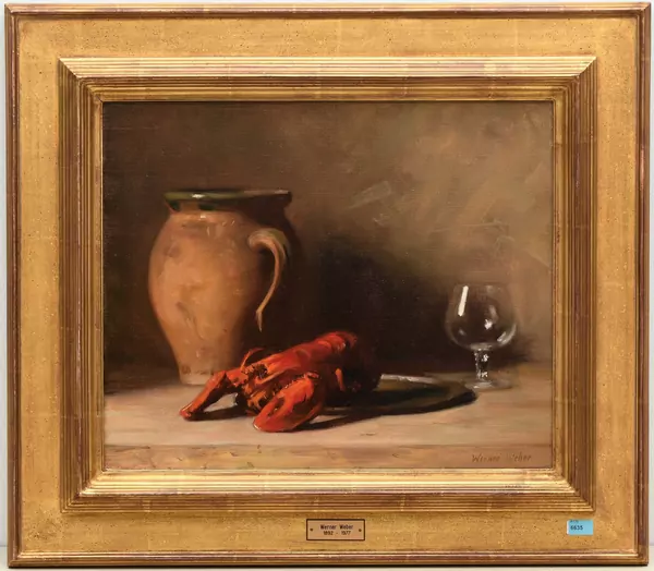 Werner Weber — Stillleben mit Krug und Krebs. — Schuler Auktionen