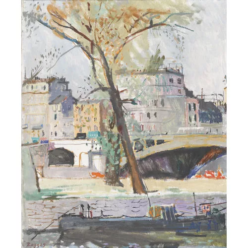 Werner Zogg — Stadtpartie mit Schiff.