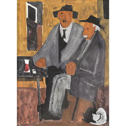 Werner Zurbriggen — Interieur mit zwei Männern.