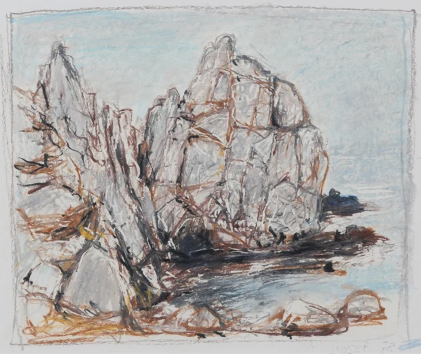 Wilfrid Moser — 2 Zeichnungen: Steinbruch Carrara, 1975; Carrara Steinbruch, 1978
