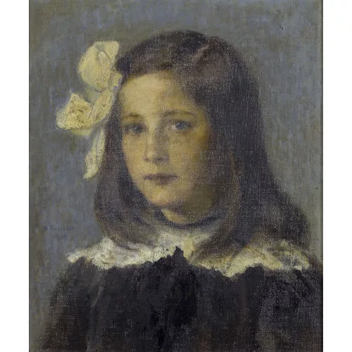 Wilhelm Balmer — Bildnis eines Mädchens mit weisser Schlaufe im Haar.