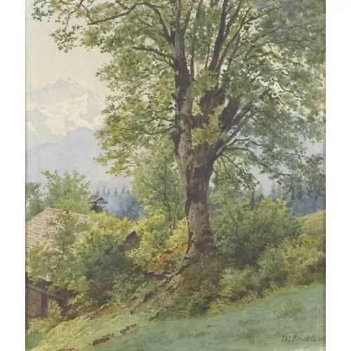 WILHELM BERNHARD BENTELI — Blick vom Beatenberg auf die Jungfrau.