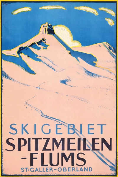 Wilhelm Friedrich Burger — Skigebiet Spitzmeilen Flums, 1920