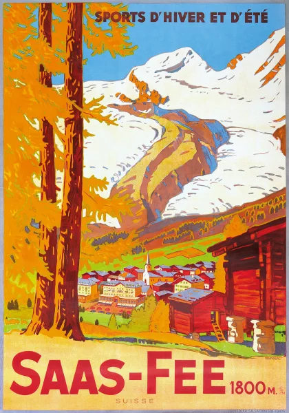 Wilhelm Friedrich Burger — Saas-Fee 1800 M. - Sports d'Hiver et d'Été, 1925