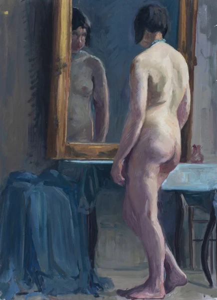 Wilhelm Gimmi — Nu de dos devant un miroir, 1926