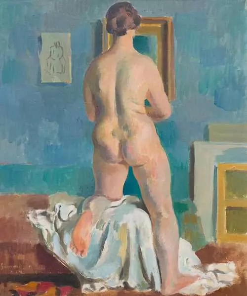 WILHELM GIMMI — Nu debout de dos dans l'atelier. 1924. — Koller Auktionen