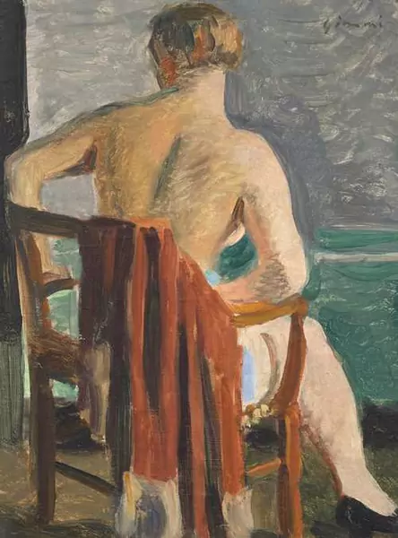WILHELM GIMMI — Femme sur une chaise, de dos. 1938. — Koller Auktionen