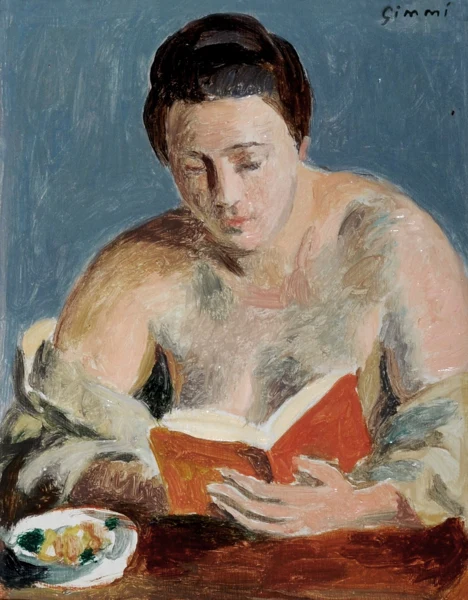 Wilhelm Gimmi — Femme lisant ou lecture, um 1926