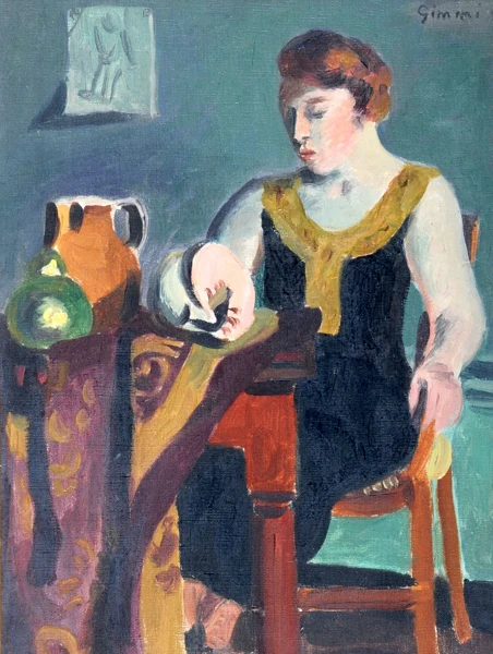 Wilhelm Gimmi — Femme à table, 1925