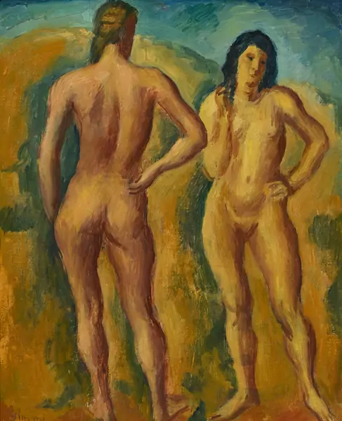 Deux femmes nues debout