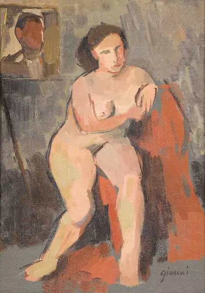WILHELM GIMMI — Nu assis. — Koller Auktionen